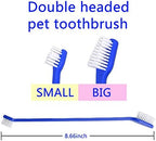 Newday Dog Toothbrush Set of 8 - Dual Headed, Dental Hygiene Convenient Soft Toothbrush to Clean pet Teeth, Dog Tooth Brushes for Small to Large Dogs, Cats, and Most Pets, Teeth Brush in Bulk