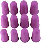 Finger Protectors [Flex Series - 12-Pack] Silicone Non-Stick Finger Covers | Purple | Small (6) / Medium (6) for Hot Glue | Sewing | Adhesives | Scrapbooking