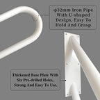 2 Pack Handrail for 1-2 Step Stairs, Wall Mount handrails for Outdoor Steps, Garage Railing with White Powder Coat Finished, Suitable for Garage, Porch and Garden（18.9" Length, φ1.3"Pipe, White）