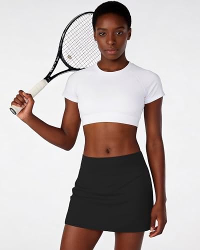 Tennis Skirts for Women with Shorts, High Waisted Golf Skort Stretchy Athletic Skirts for Running Workout Gym