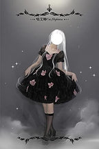 ZZEQYG Womens Lolita Dress for Girl Gothic Pink Puff Sleeve Dress with Bow