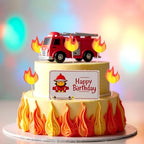 20 Pcs Fire Truck Cake Topper, Fireman Cupcake Toppers Fire Truck Birthday Party Supplies, Fire Theme Birthday Party Cake Decoration Supplies