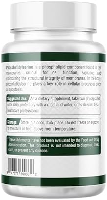 Probase Nutrition Phosphatidylserine 300mg Supplement Brain Health and Memory Support Non-GMO Gluten Free 120 Capsules Phosphatidyl Serine Complex