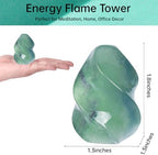 Natural Fluorite Flame Tower,Reiki Healing Energy Meditation Crystal Stone Decor,Home Office Witchcraft Altar Space Cleansing
