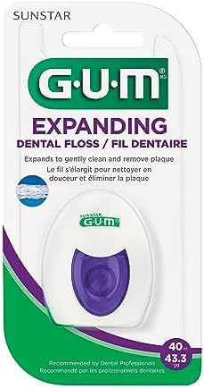 Expanding Dental Floss - Waxed Woven Floss - Effective Plaque Removal for Tight Teeth - Unflavored