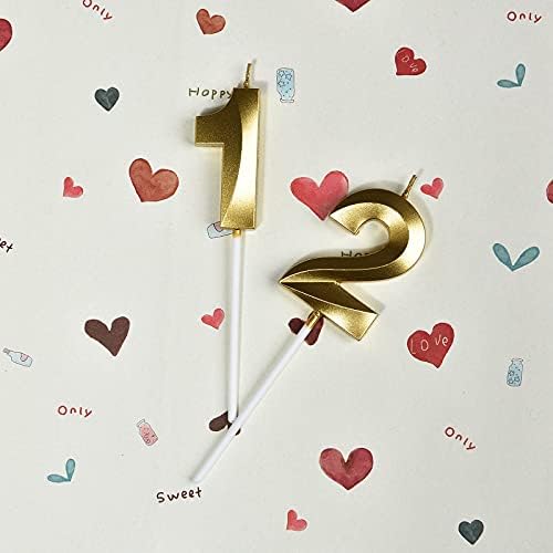 21st Birthday Candles,Gold Number 21 &12 Cake Topper for Birthday Decorations Party Decoration