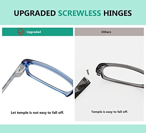 Eyekepper 5-Packs Metalless Design Reading Glasses for Women Screwless Spring Hinges Ladies Readers +3.0