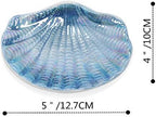 Ceramic Ocean Seashell Soap Dish, for Bathroom,Tub and Kitchen Sink-Blue