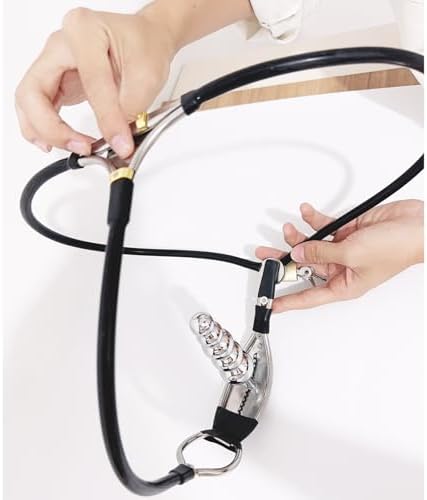 Female Stainless Steel Chastity Belt Invisible Adjustable Panties Device Lockable Underwear Bondage Briefs with Vaginal Plug (Black, 90-110cm)