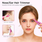 XOOMRSCP Nose Hair Trimmers for Women Men，Rechargeable Hair Trimmer 2 in 1 Painless Multifunctional Ear and Nose Hair Trimmer with IPX7 Waterproof Dual Edge Blades (Rose)