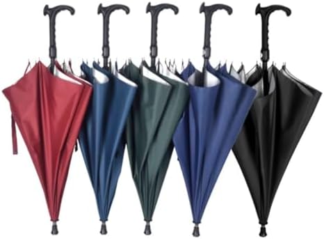 Walking Cane Umbrella, Non-Slip Portable Walking Sticks Umbrella, Windproof Windbreak Multifunction Night Hiking Rainy