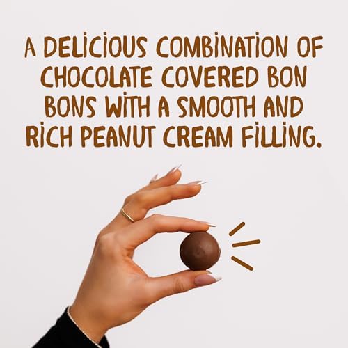 Bon o Bon Chocolate Bon Bons, Decadent Chocolate Truffles with a Creamy Peanut & Wafer Filling, 15g x 18 Bonbons