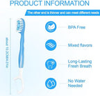 Mini Disposable Toothbrushes with Toothpaste 26 pcs 5 in 1 Travel Portable Toothbrush with Toothpaste + Tongue Scraper + Picks+Floss Travel Case (Mix 5 Flavors, 26)