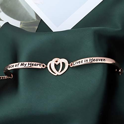 FAADBUK Memorial Jewelry Loss Gift A Piece of My Heart Lives In Heaven Bracelet In Memory of Loved Son Daughter Sympathy Gift