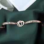 FAADBUK Memorial Jewelry Loss Gift A Piece of My Heart Lives In Heaven Bracelet In Memory of Loved Son Daughter Sympathy Gift