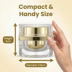 30g Upscale Refillable Acrylic Lotion Bottle With Screw Lid and PP Liner,Travel Empty Cosmetic Jar,Makeup Face Cream Eye Cream Holder Container for Sample Packaging Storage (Transparent+Golden)
