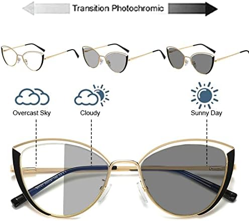 willochra Transition Photochromic cat eye progressive multifocal Reading Glasses For Women Presbyopia Sunglasses Readers