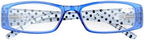 Eyekepper Spring Hinges Polka Dots Patterned Temples Rectangular Reading Glasses Readers Blue +2.75