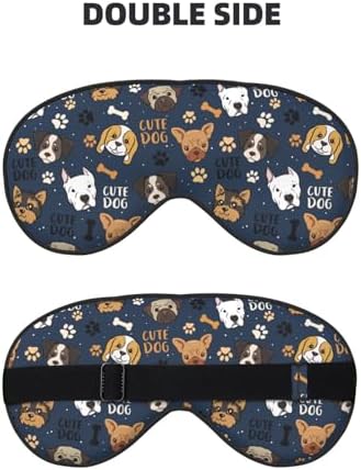 Cute Dog Sleep Mask Breathable Soft Eye Mask for Sleep for Women Men Lightweight Eye Cover for Travel, Night Work, Nap, Office