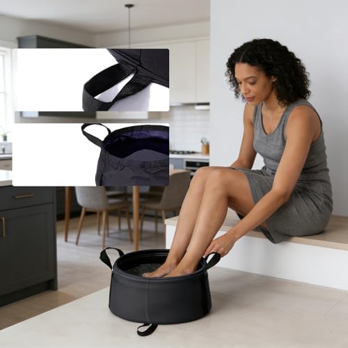 Foldable Handle Bucket Portable Ultra-Lightweight Outdoor Basin Bucket Ideal for Camping and Hiking