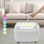 Acrylic Foot Spa Bathtub with 7 Colors LED Light, Portable Foot Spa Massager Pedicure Footbath Tub with Hand Shower, Adjustable Hot & Cold Water Function for Home Use