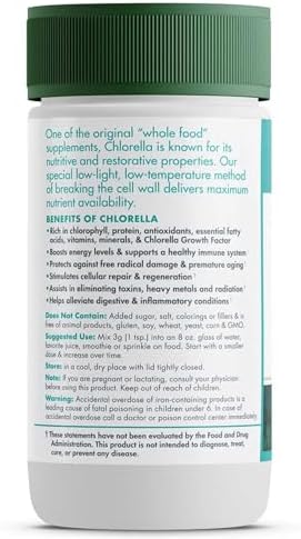 Green Foods Organic Chlorella Powder - Vegan - Non GMO - 2.1 oz (Pack of 2)