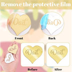 Father's Day Cupcake Toppers, 40Pcs Golden Mirror Happy Father's Day Cake Picks Acrylic Reflective Tool Theme Mixed Shaped Cake Charms