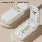 Professional Pill Cutter with Centering Device Safety Blade for Small and Large Tablets, Works for 1/4,1/3 and 1/2