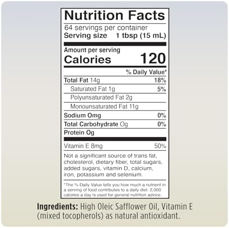 Oleico - High Oleic, Non GMO Certified, Kosher Verified, Expeller Pressed, High Heat Stable Safflower Oil, Bottle of 32.3 fl oz