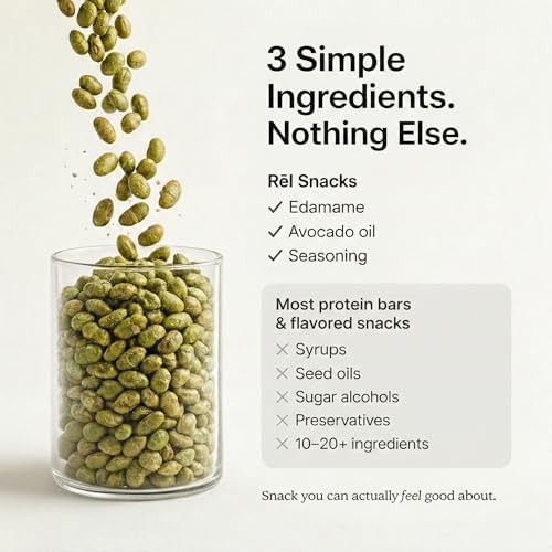 Rel Snacks Sea Salt Roasted Edamame Beans – High Protein, Low Carb Snack (11g Protein) – Keto, Vegan, Non-GMO – Made with Avocado Oil – 10 Pack, 0.9 oz
