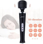 YEVIOR Wired Powerful Handheld Massager with 10 Pulse Settings Strong Vibration for Women,Personal Total Body Therapy Massager for Sports Recovery, Muscle Aches, Body Pain (Black)