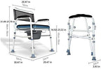 QWEASDF Steel Folding Bedside Commode, Commode Chair, Toilet is Height Adjustable, Supports 440 lbs, Suitable for Elderly/Weak/Pregnant Women,1