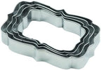 Plaques Cookie Cutters Set, 4 PCS Set Frame Shaped Stainless Steel Molds for Cookies,Biscuit,Vegetable,Fruit,Baking Pastries Doughs (Style 02)