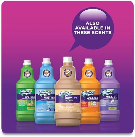 Procter & Gamble Swiffer 77809 Wetjet System Cleaning-Solution Refill, Original Scent, 1.25 L Bottle, 4/Carton