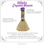 Amethyst Crystal Heart-Shaped Magic Broom - Reiki Energy Cleansing & Healing Tool, Feng Shui Home Decor, Witch Altar Accessory & Spiritual Gift for Women (Natural Gemstone, Witchcraft)