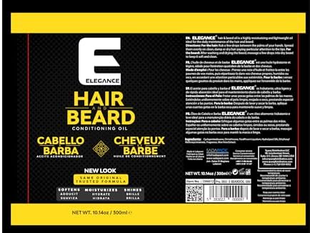 E Elegance Hair & Beard Conditioning Oil - Highly Moisturizing And Lightweight Beard Conditioner For Men, Great Smell, 3.38 Oz
