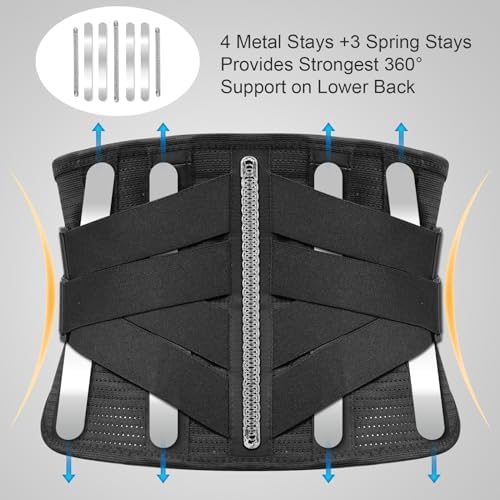 Back Brace for Lower Back Pain, for Men and Women, Superior Support Belt for Sciatica, Herniated Disc, and Scoliosis Relief - Breathable Lumbar Support for Work and Heavy Lifting