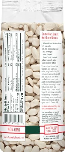 Camellia Brand Dried Great Northern Beans, 1 Pound (Pack of 6)