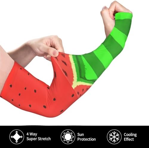 Watermelon Cooling Arm Sleeves Hands Sun Protection Arm Sleeve Glove For Men And Women Sports Running Gardening
