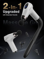 cotsoco Massage Gun with Upgraded Extension Handle, Percussion Deep Tissue Back Massager with 4 Massage Heads & 6 Speed Levels, Muscles/Neck/Shoulders/Waist/Legs Massager for Pain Relief, Gifts
