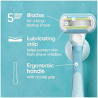 Gillette Venus Extra Smooth Razor for Women, Includes 1 Reusable Razor Handle + 2 Refills, Ergonomic No-Slip Gel Handle and Shower Holder