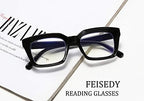 FEISEDY Retro Square Blue Light Blocking Reading Glasses Anti Glare Digital Eyestrain Reader B2479