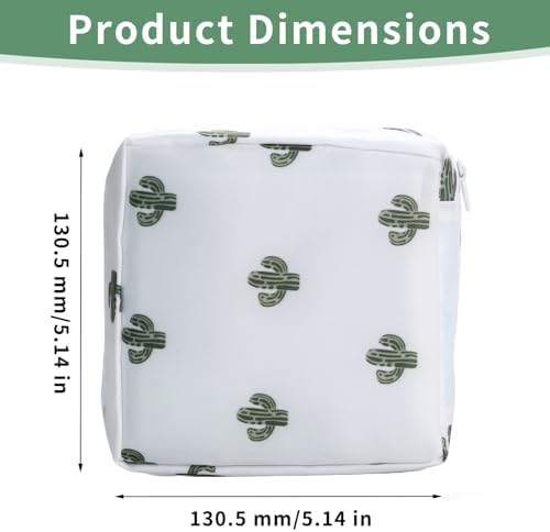 Sanitary Napkin Storage Bag for Purse - Portable Period Bag for Teen Girls & Women - Small Tampon Holder Case & Feminine Product Organizer - Privacy Pouch for Menstrual Supplies(White)
