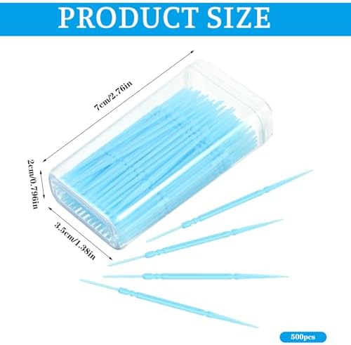 500Pcs Double Head Dental Floss Interdental Toothpick Brush Teeth Stick Oral Care Tool Disposable Plastic Toothpicks for Travel and Home Use (100pcs/Box)