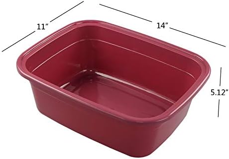 Farmoon 12 Quart Rectangular Wash Basin, Plastic Dishpan/Tub for Sink, 3 Packs