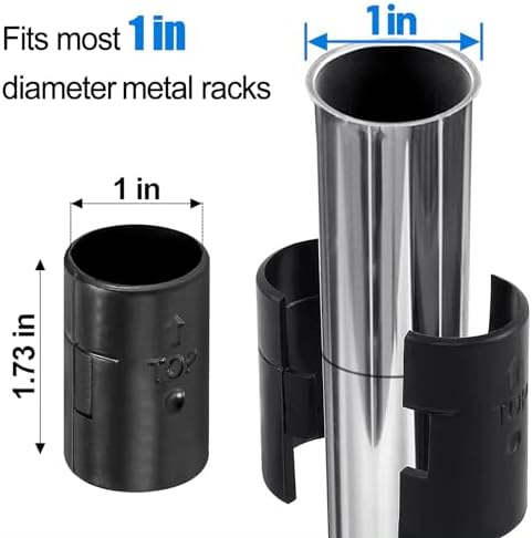 16 Pcs Wire Shelving Shelf Lock Clips for 1" Post, 8 Pairs of Shelving Sleeves Replacements for Wire Shelving System, Plastic Shelf Locking Clips Compatible with Thunder Group Metro and More