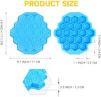 3Pcs Honeycomb Bees Silicone Molds, XJMWXHFC 19 Cavities Chocolate Molds, Food Grade Silicone Baking Molds, Non-Stick Cake Mold for Chocolate, Candy, Jelly, Ice Cube, Mini Cakes (Pink, Green, Blue)