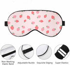 Strawberry Sleep Eye Mask Fruit Green Leaves Cute Flower Men Women Sleep Mask with Adjustable Strap Eye Cover Eye Shade for Travel, Nap,Meditation
