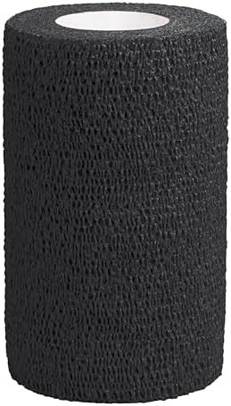 3M Vetrap 4 inch x 5 yard Self-Adherent Bandage Wrap - Black (Pack of 6 Rolls)