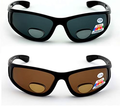 V.W.E. 2 Pairs Men Polarized fly fishing sunglasses with magnification bifocal lens readers outdoor reading